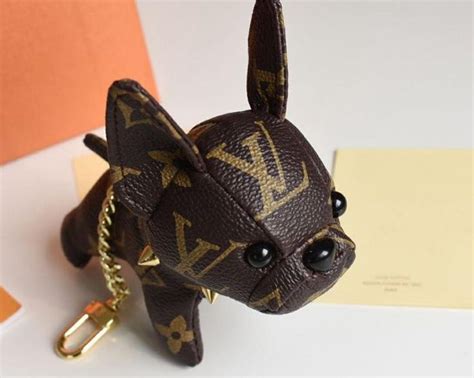 louis vuitton leather dog keychain